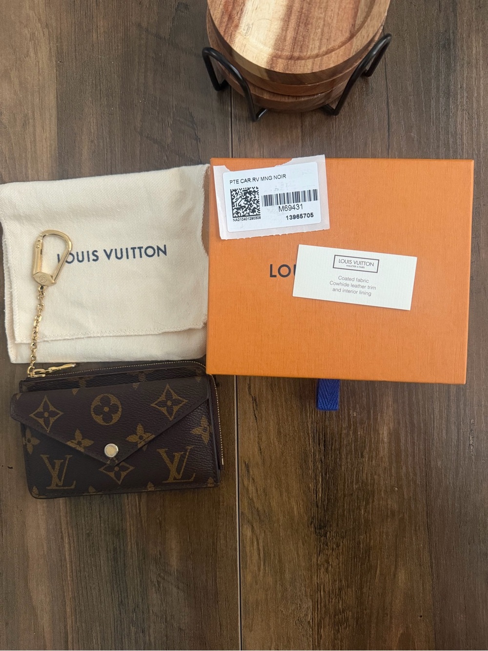 Louis Vuitton Monogram Canvas Key Pouch Wallet with Gold Hardware